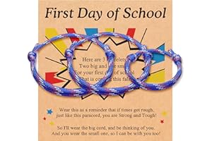 PINKDODO First Day of School Bracelet for 3 Mother Father Son Family Bracelets Back to School Gifts