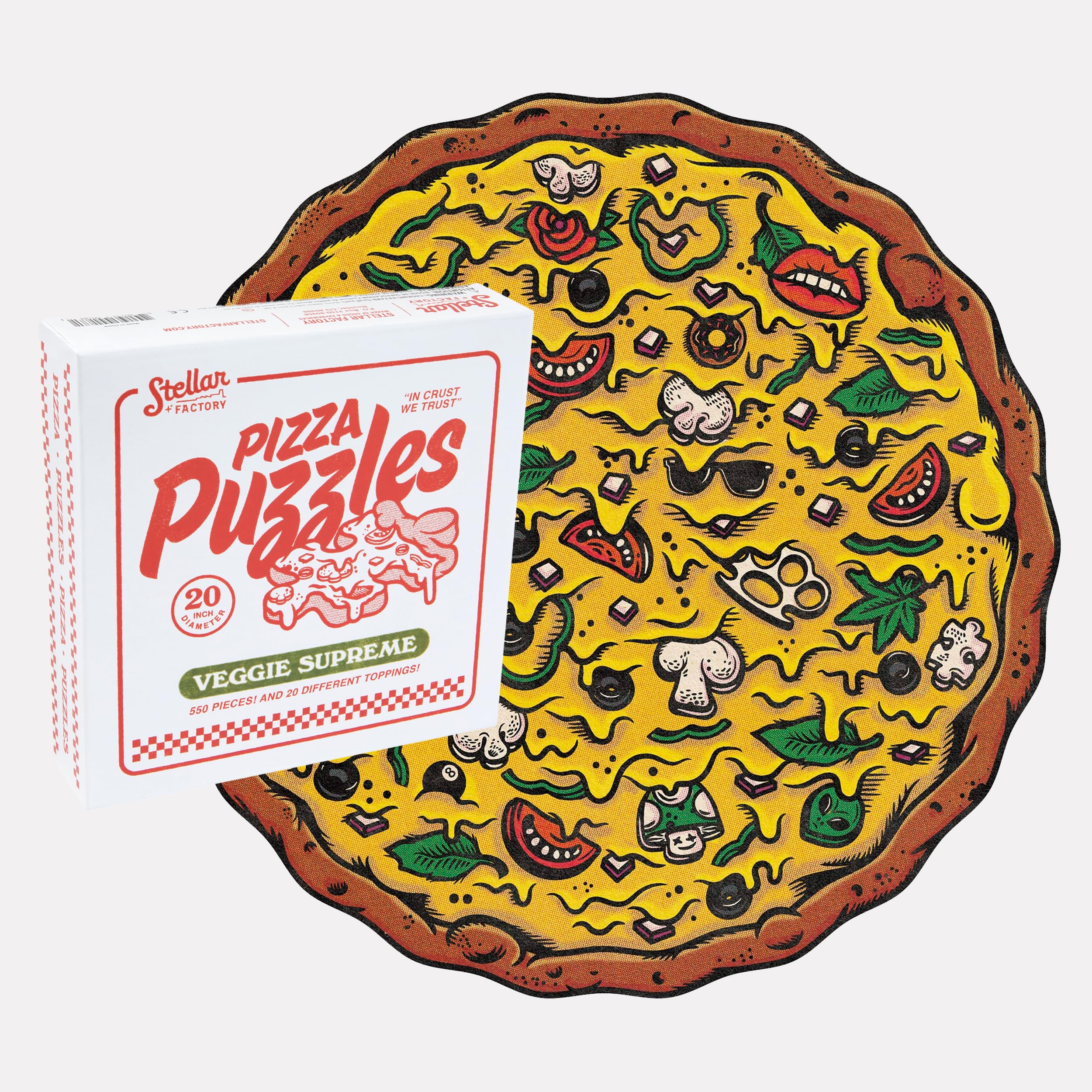Pizza Puzzles: Veggie Supreme - A Challenging & Cooperative 550-piece Jigsaw Puzzle