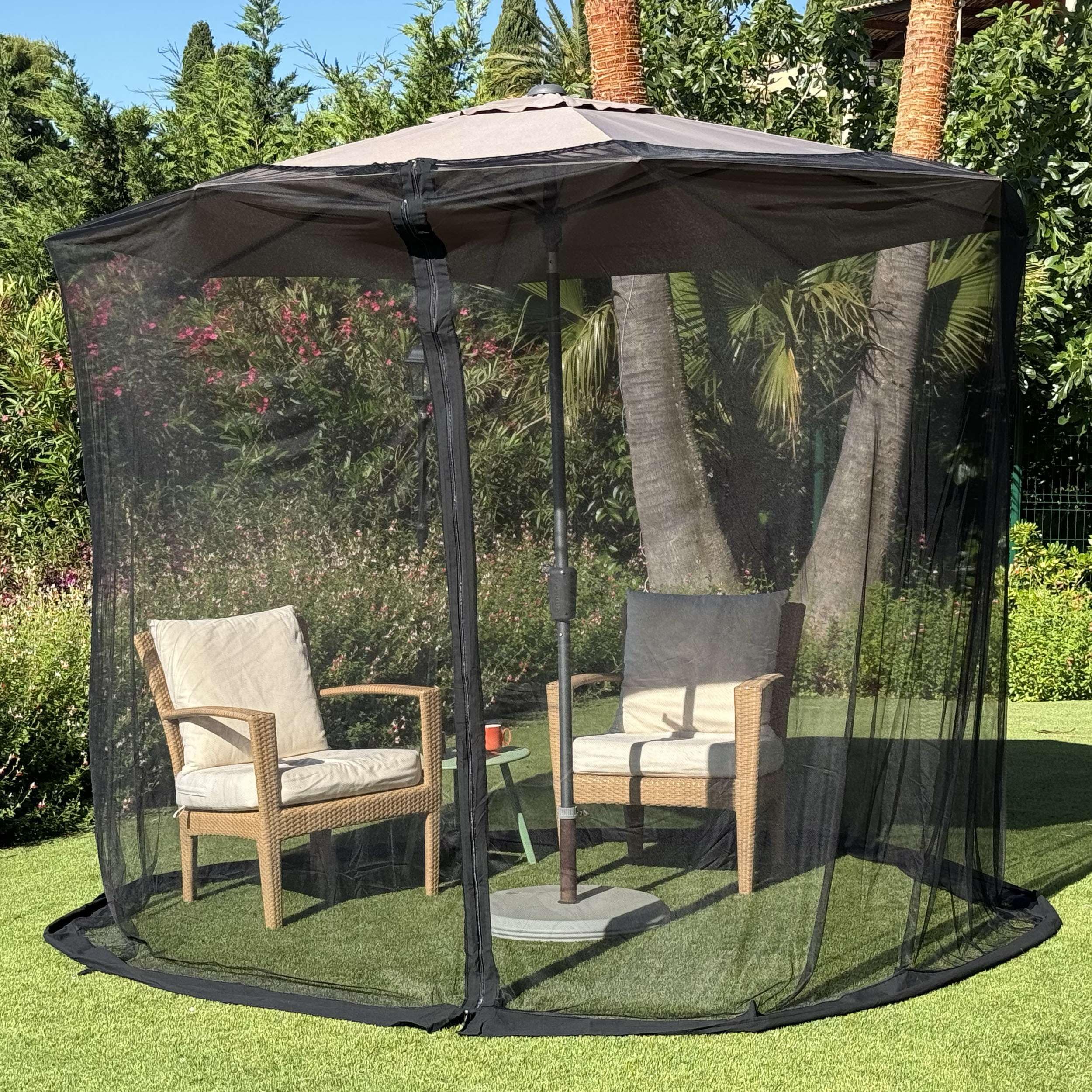 Mosquito Net for Umbrella 11 FT | Large Sizes & Fabric Designed for Outdoors | Insect House Screen Netting for Patio, Porch & Garden Terrace | Outside Canopy Bug & Fly Protection Enclosure