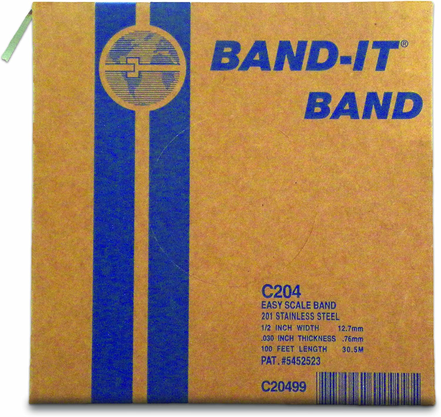 BAND-IT C20499 201 Stainless Steel Bright Annealed Finish Band, 1/2