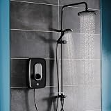 Triton Showers Danzi DuElec 9.5 KW Electric Shower Black Rainfall Head view 3