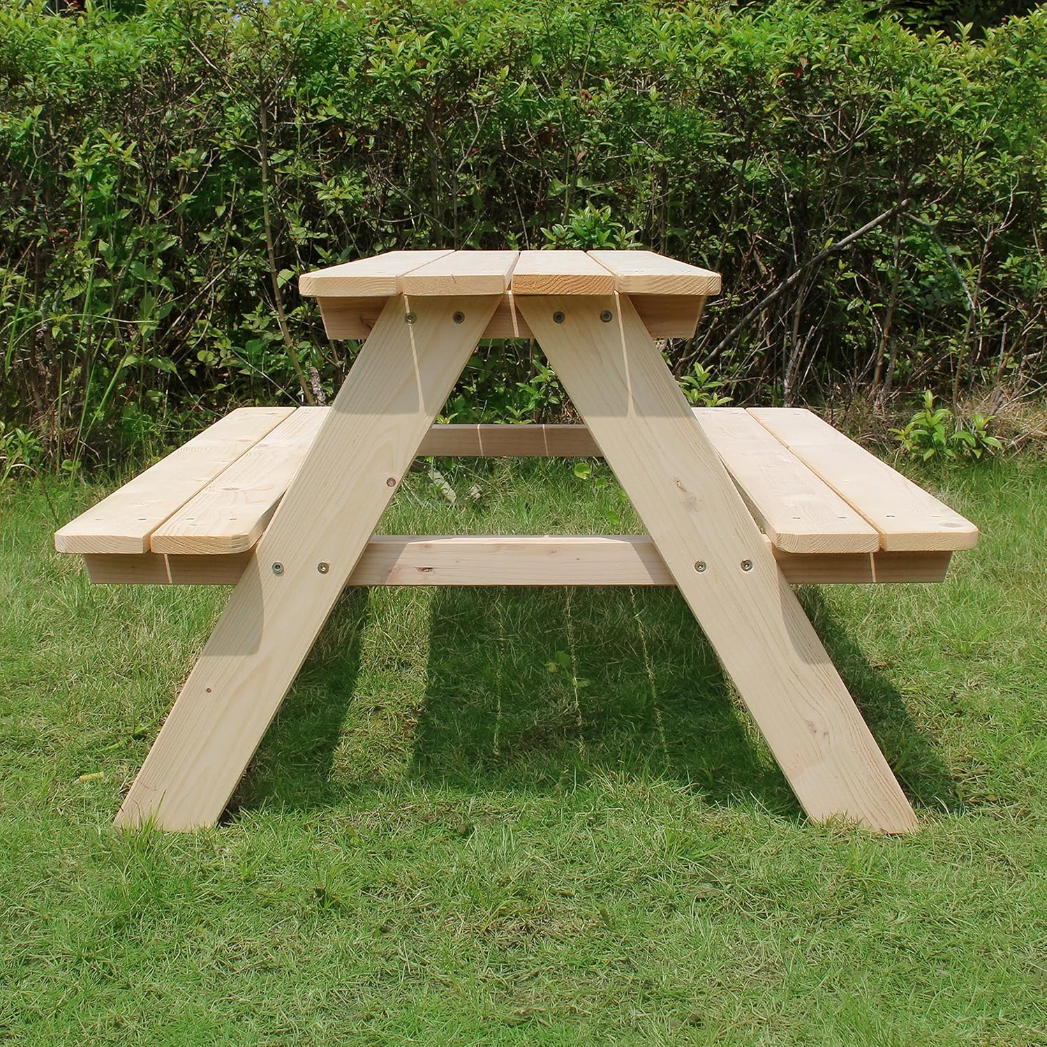 Merry Garden Kids Wooden Picnic Bench Outdoor Patio Dining Table, Natural : Outdoor Benches : Garden & Outdoor