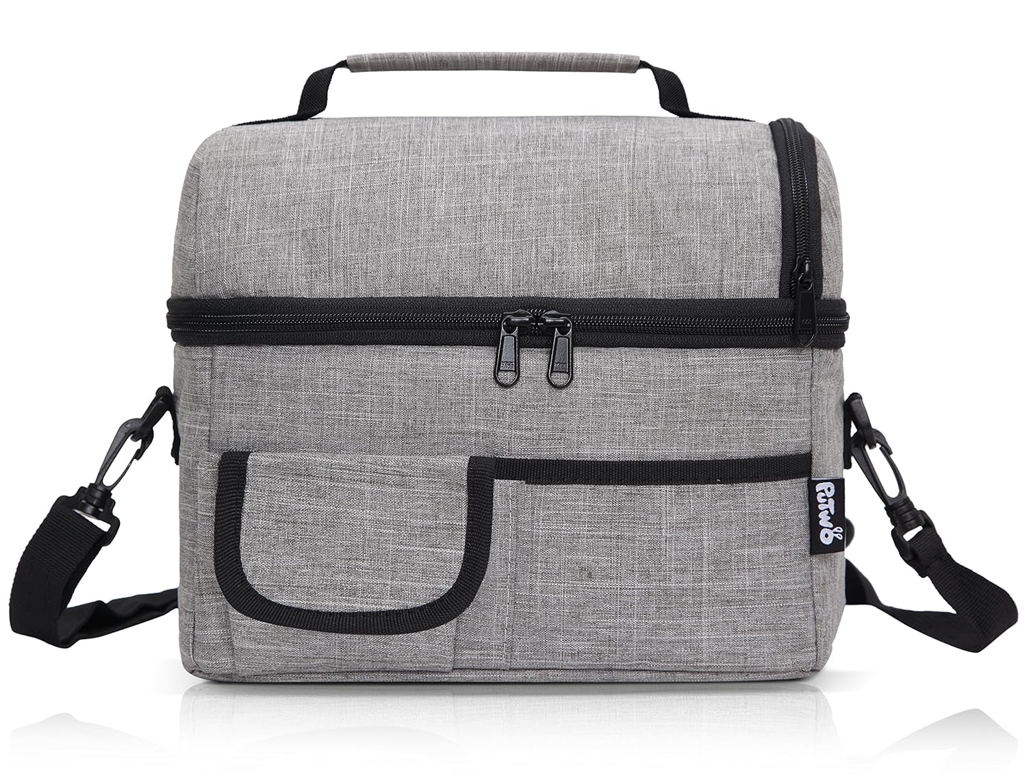 PuTwo bolsa de almuerzo de gran capacidad con aislamiento con correa para