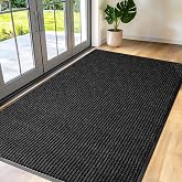 FloorGuard Large Door Mat 3' x 5' Charcoal, Heavy Duty Commercial Floor Mat | Industrial Floor Mat, High Traffic Areas, Business Entryway, Nonslip Rubber Backing Indoor Outdoor