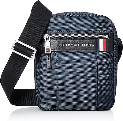 Amazon トミーヒルフィガー Tommy Hilfiger フラッグロゴショルダーバッグ メンズ ショルダー ストラップ 斜めがけ Am Free ネイビー ショルダーバッグ