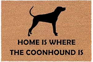Doormat Front Door Mat New Home Closing Housewarming Gift Home is Where The Coonhound is 20"x32"