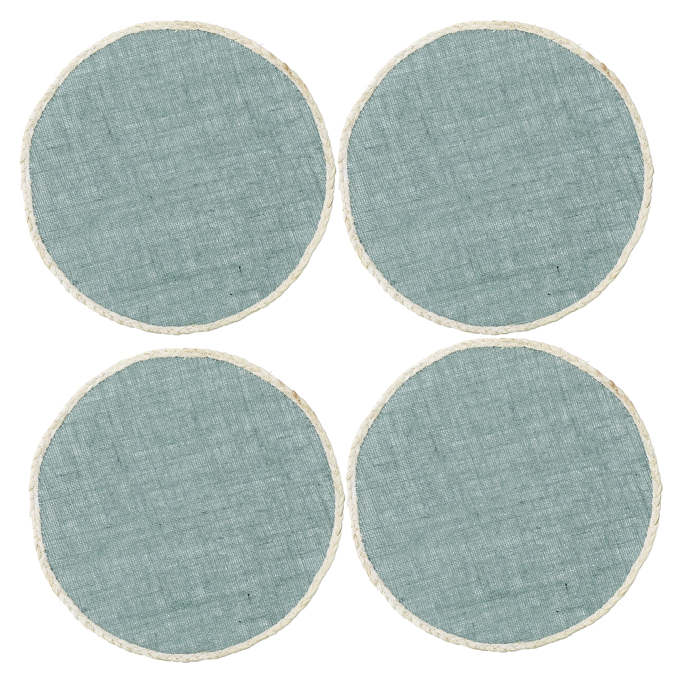 Creative Tops Jute Placemats, Round Grey, 34cm, Set of four, Tagged