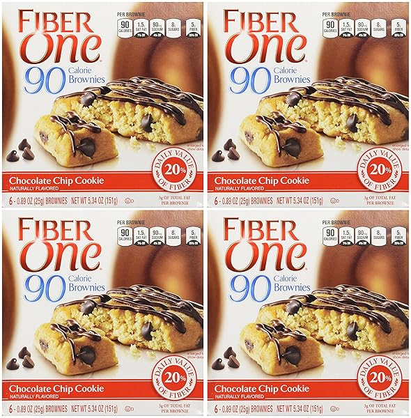 FIBER ONE, 90 CALORIE BROWNIE, CHOCOLATE CHIP COOKIE,...