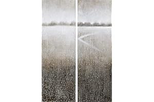 Empire Art Direct Abstract Wall Art Textured Hand Painted Canvas by Martin Edwards, Diptych, 60" x 20" each, Listlessness