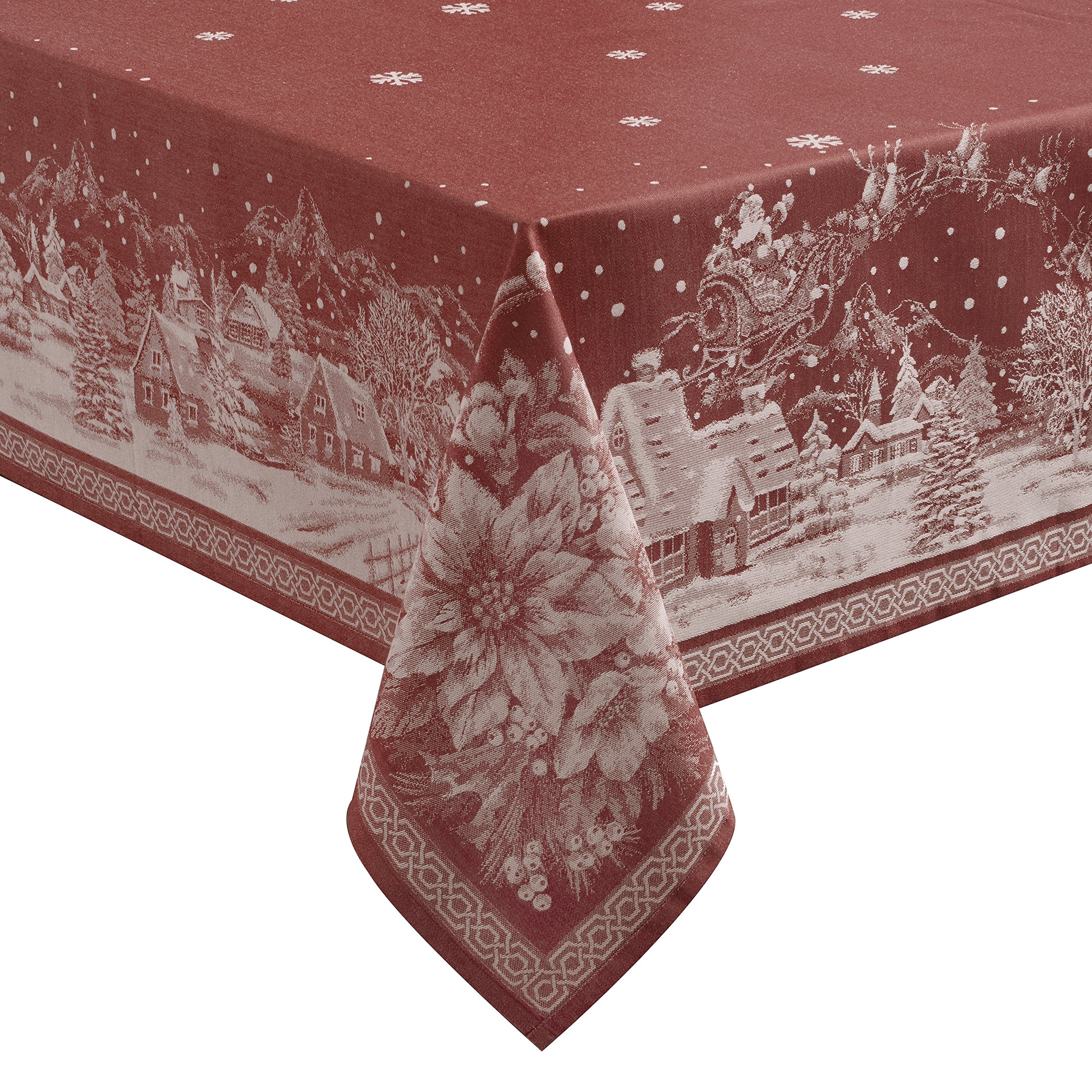 Benson Mills Christmas Story Engineered Jacquard Fabric Tablecloth, 60