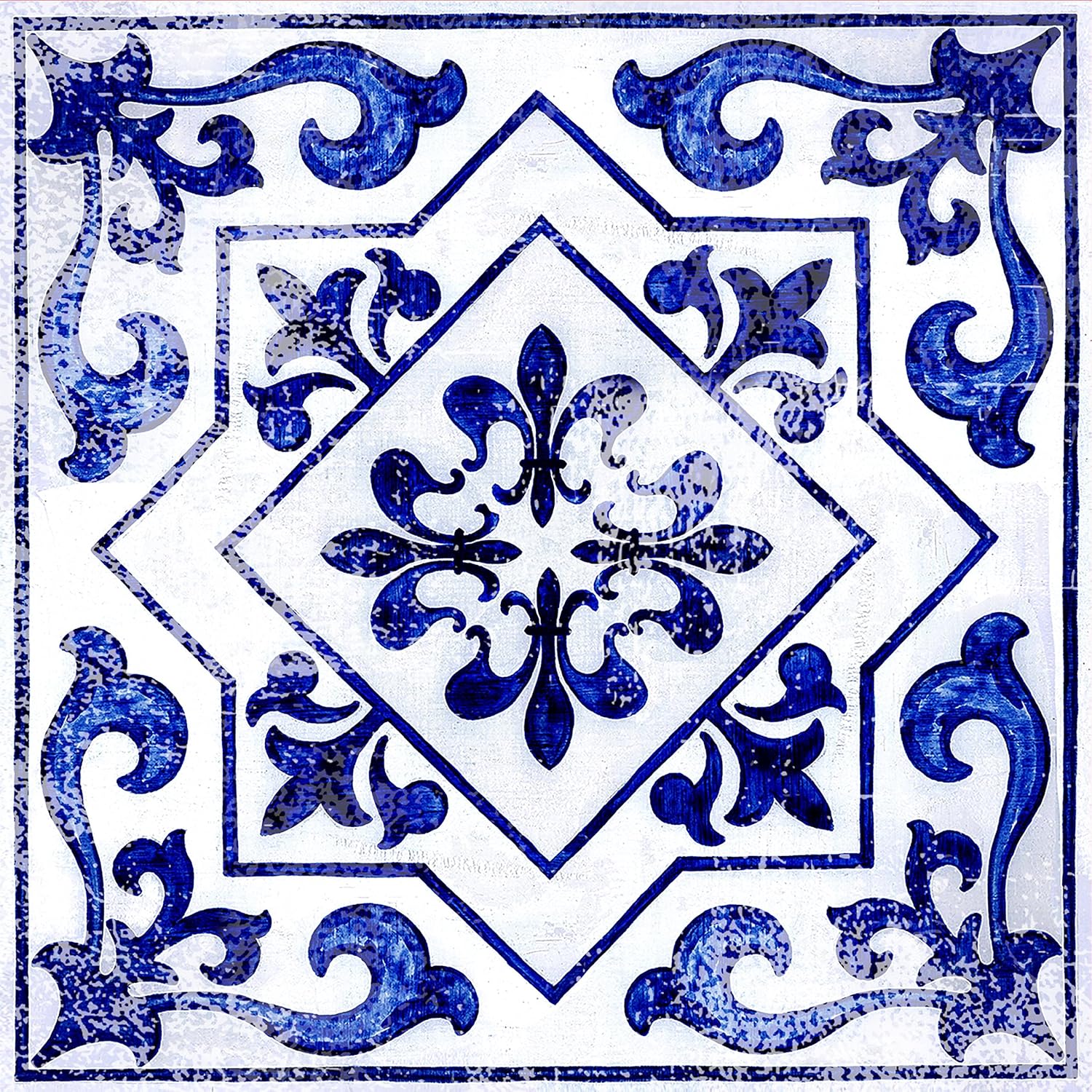 Decorative and Removable Tiles Light Blue Moroccan 12X12 6 ConTact