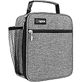 opux Insulated Lunch Bag Kids, Leakproof Soft Lunch Box for Boys Girls, School Lunch Cooler Bag, Small Lunch Bags for Men Women Adults Teen, Reusable Lunchbox Pail for Work, Heather Grey