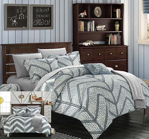 Amazon Com Chic Home 10 Piece Laredo Chevron And Geometric