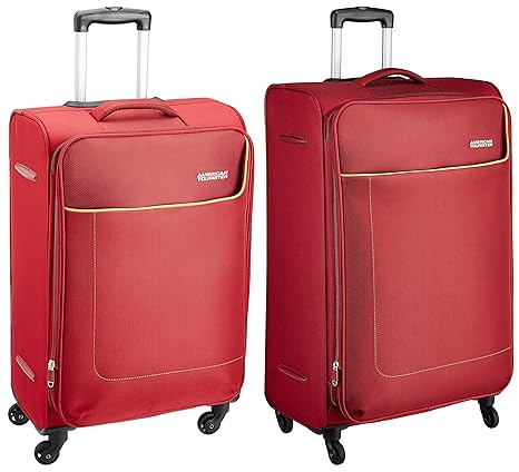 american tourister red luggage