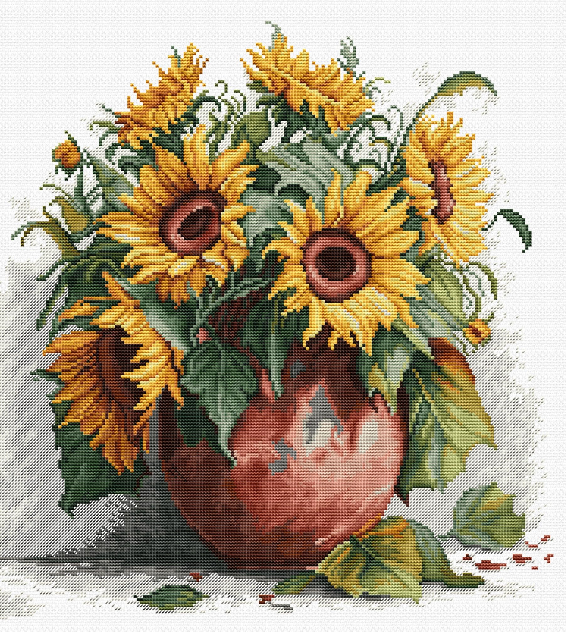 Luca-S Cross Stitch Kit, The Sunflowers,Counted Cross Stitch Kit for Adults, Embroidery Kit, B7021 — image 1