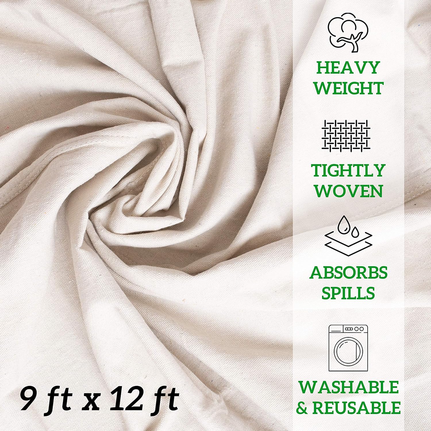 Drop Cloth Canvas Drop Cloth 9x12 Canvas Tarp Canvas Fabric Drop Cloth Curtains Drop Cloths for Painting Painters Drop Cloth Paint Drop Cloth Paint Tarp Painting Supplies Canvas Sheet - - 
