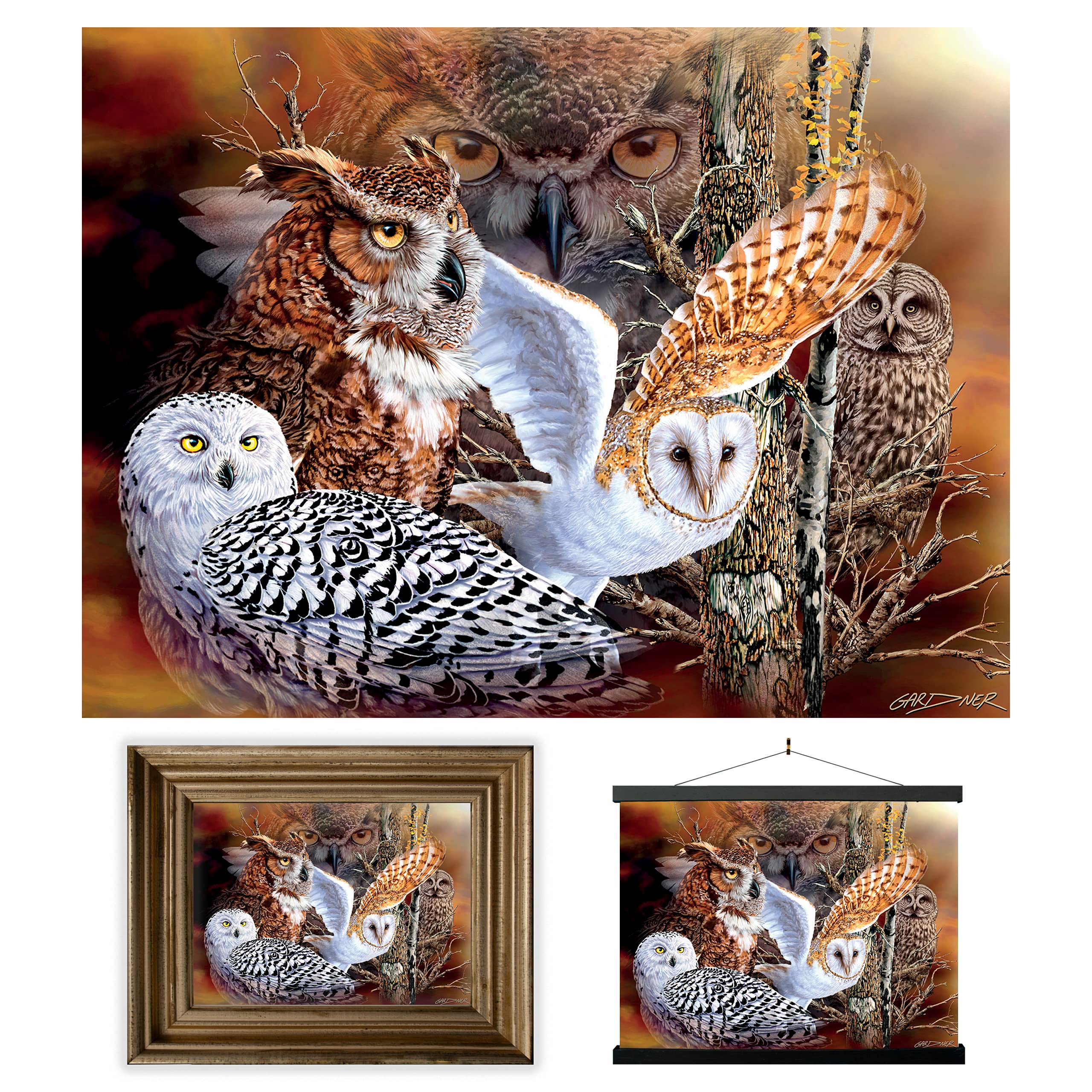 3D LiveLife Lenticular Wall Art Prints - Owl Woods from Deluxebase. Unframed 3D Animal Poster. A perfect wall filler. Original artwork licensed from renowned artist, Steven Michael Gardner