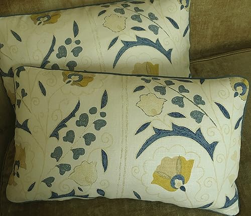 Amazon Com Robert Kime Linen Fabric Custom Designer Throw Pillows