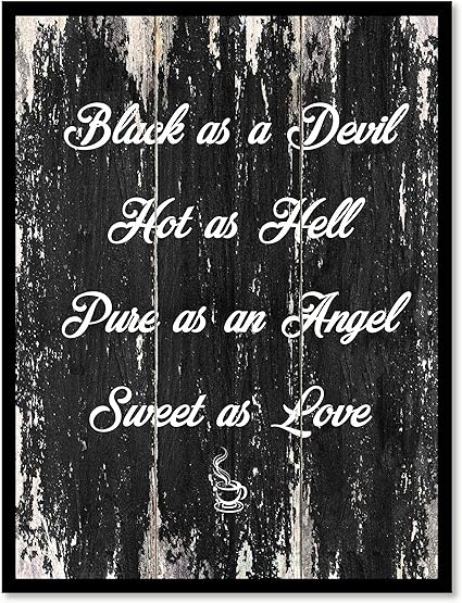 Spotcolorart Noir Comme Un Diable Hot As Hell Pur Comme Un Ange Sweet As Love Citation Dicton Impression Sur Toile Cadre Photo Decoration Murale Idees Cadeaux 13 X 17 Noir Amazon Fr Cuisine