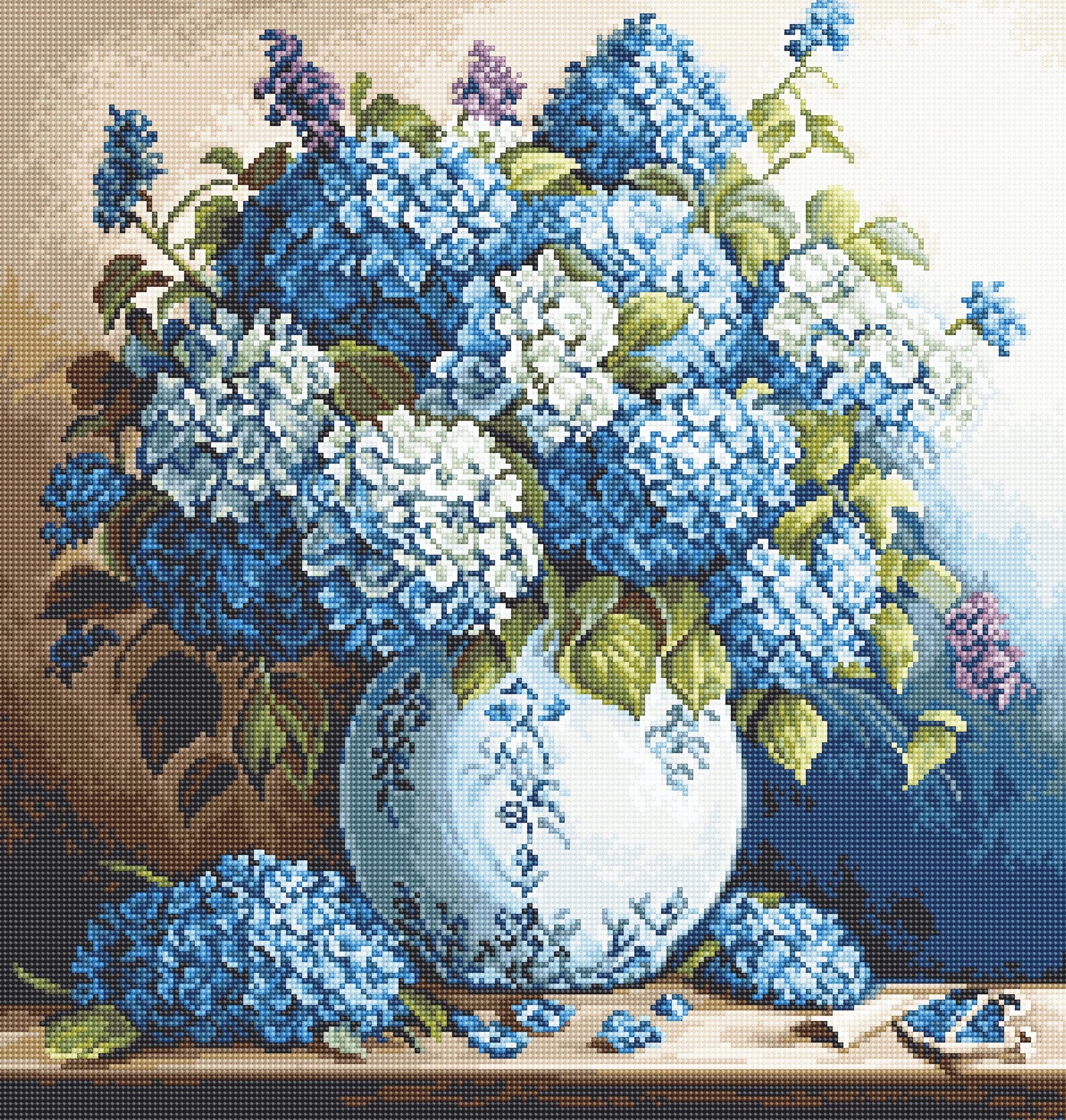 Luca-S Flower Theme Cross Stitch Kits (Vase with Hydrangeas)