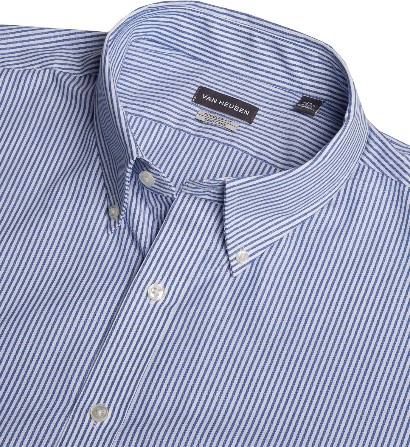 Van Heusen Men's Dress Shirt Regular Fit Pinpoint Stripe at  Men’s Clothing store: Dress Shirts