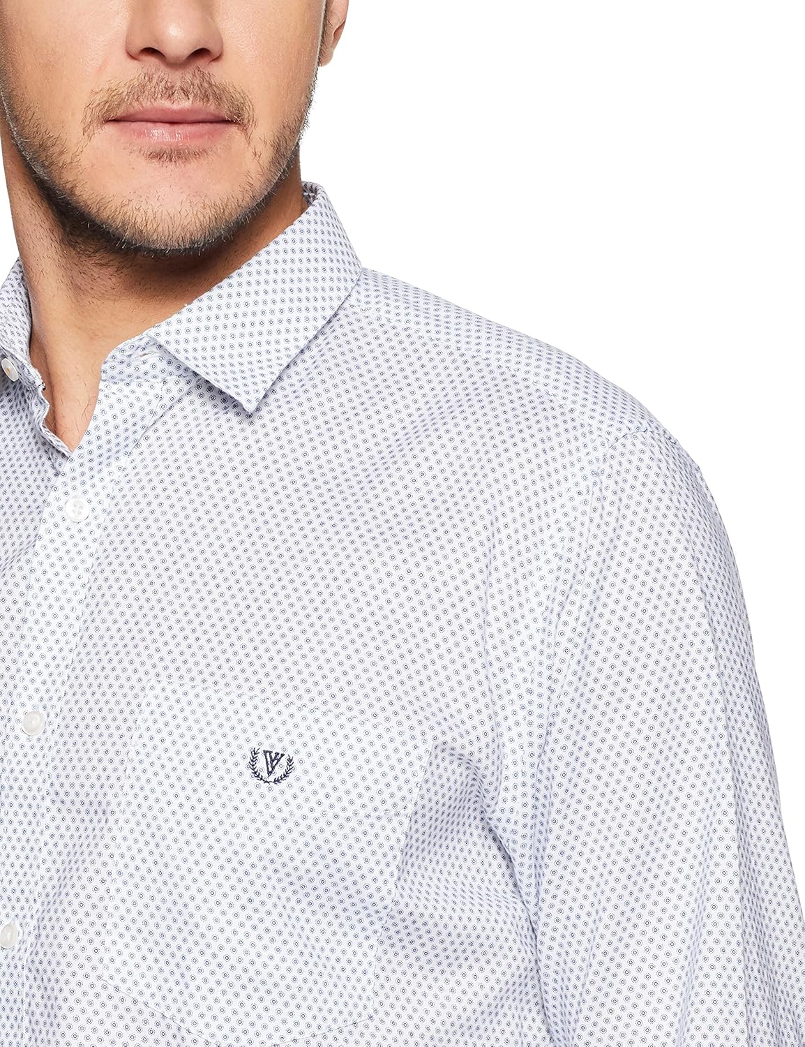 van heusen sport men's printed slim fit cotton casual shirt