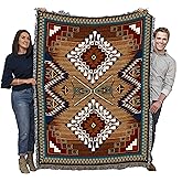 Pure Country Weavers Brazos Blanket - Southwest Native American Inspired - Gift Tapestry Throw Woven from Cotton - Made in The USA (72x54)