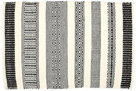 Creative ethnischen Carpets Teppich, Wolle, Schwarz und Weiß Modern 60 x 90 cm schwarz und weiß