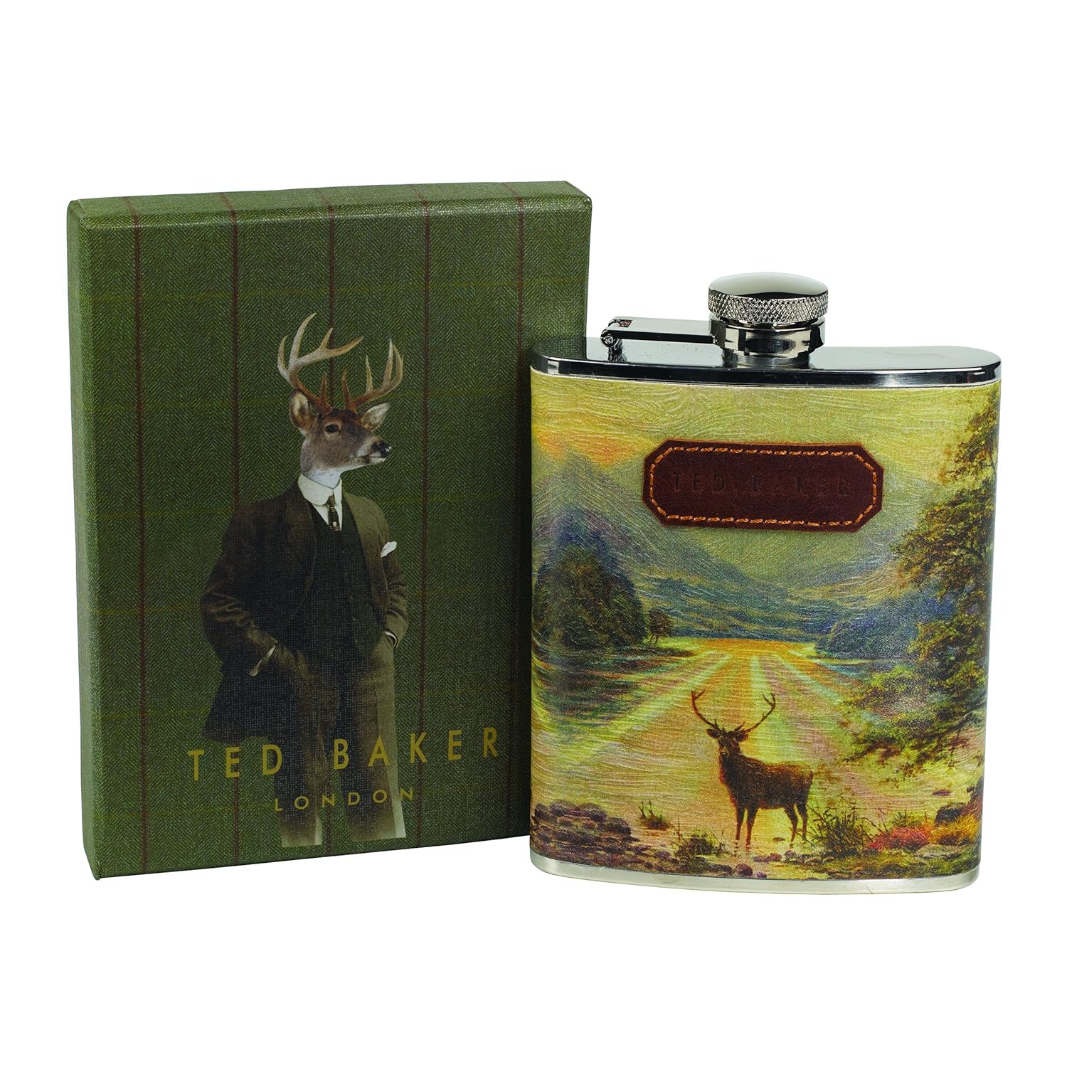 Ted Baker Stag Hip Flask, Stainless Steel, MultiColour Amazon.co.uk