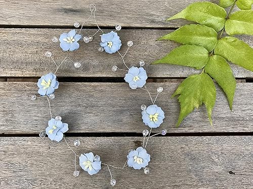 Amazon Com Blue Hair Vine Bridal Hair Piece Floral Hair Vine Hair