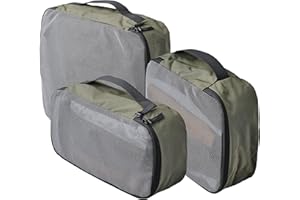 ALPAKA Packing Cube Collection - Small, Medium, and Large Packing Cubes for Travel - Green Weatherproof Fabric Protects Clothes, Shoes, and Gear