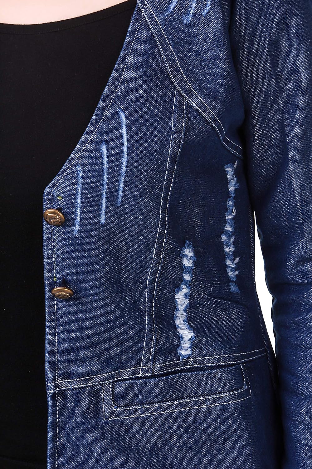 clo clu women's denim blazer