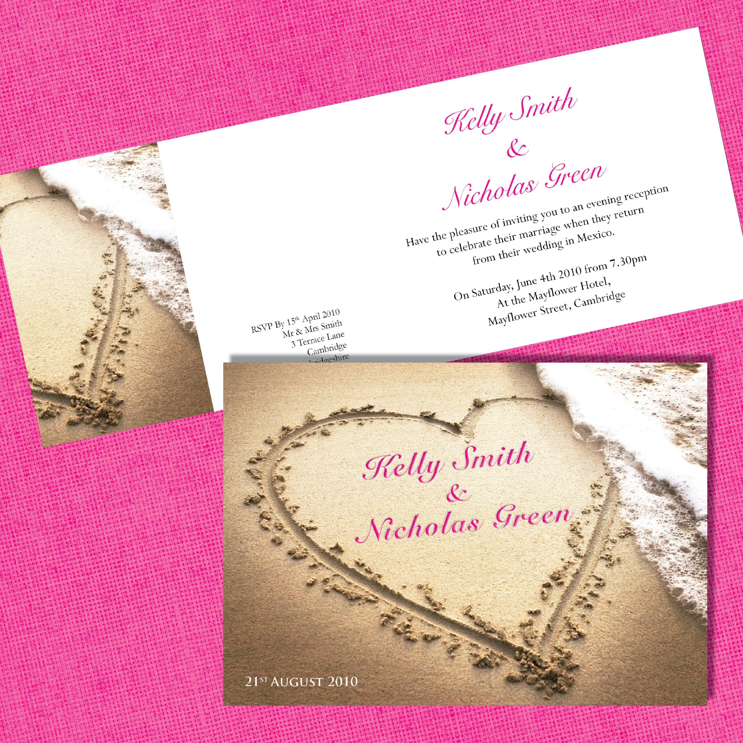 Sienna Mai Personalised Wedding Invitations Incl Envelopes on Pearl x 10