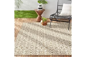 Nicole Miller New York Patio Country Danica Transitional Geometric Indoor/Outdoor Area Rug, Brown/Beige, 5'2"x7'2"