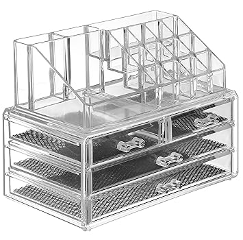 Saganizer Clear Acrylic Jewelry Organizer And Makeup Organizer