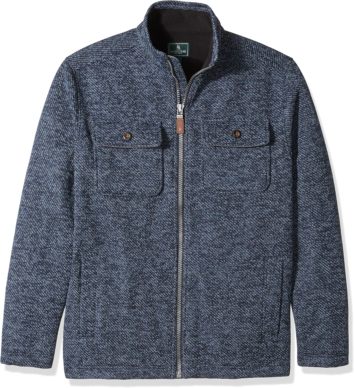 Bass & Co Mens Campside Bonded Marl Full Zip Fleece Jacket G.H Clothing Men