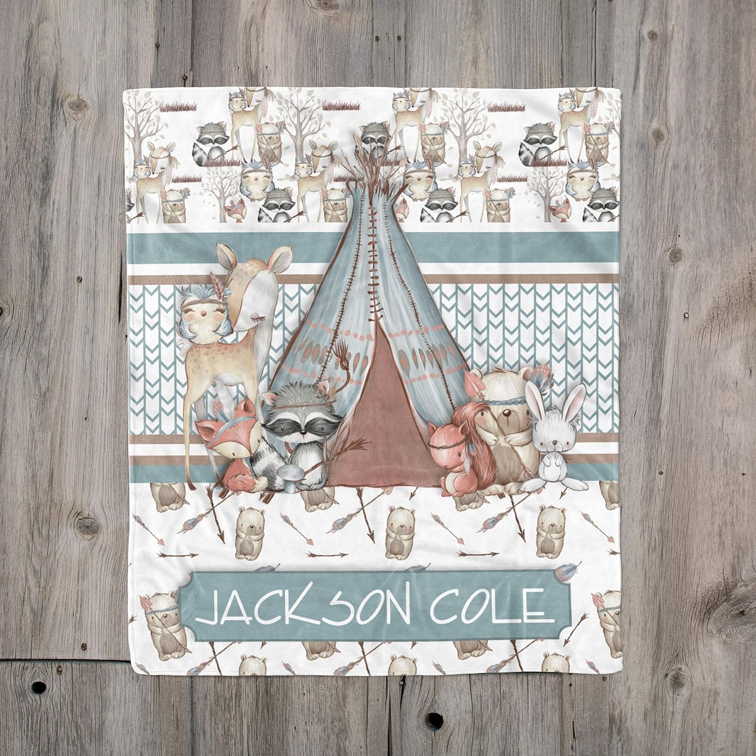 woodland baby blanket