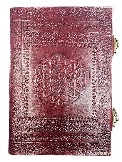 Kooly Zen Carnet Journal Livre Album Livre Dor Bloc Notes Cahier à Dessin Ou De Croquis Scrapbook Grimoire Cuir Véritable Double Fermoir
