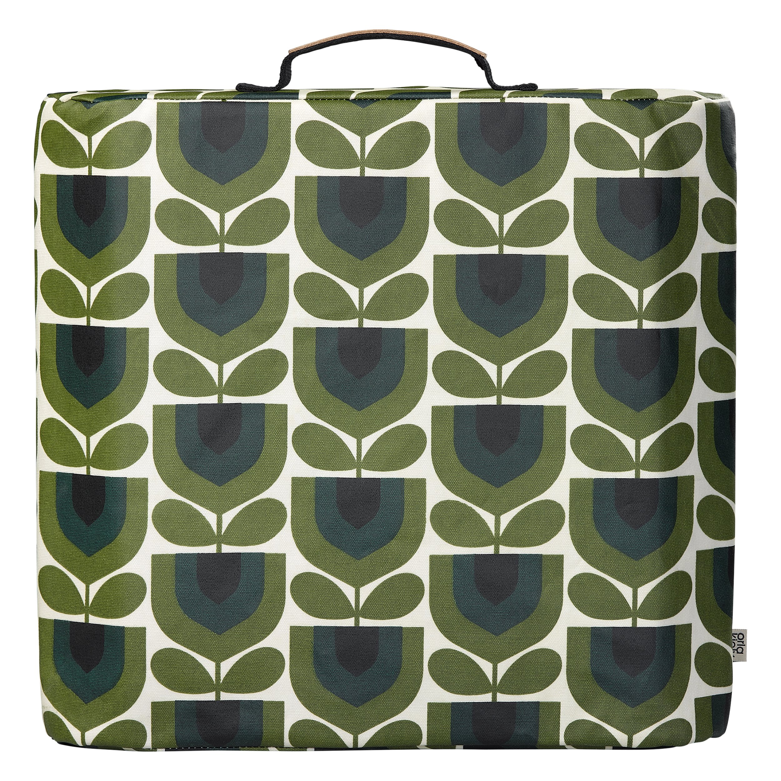 Orla Kiely | Striped Tulip | Garden Kneeler | Green | Leather Handle | Easy to Clean