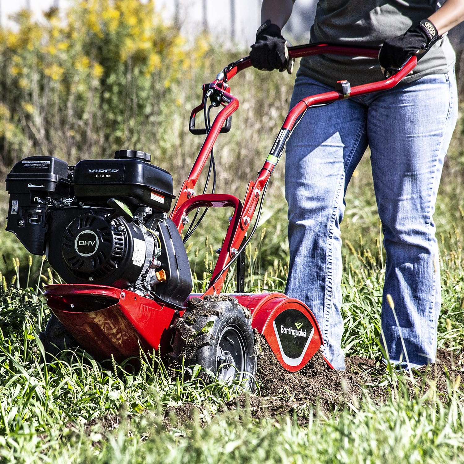 EARTHQUAKE 33970 Victory Rear Tine Tiller, Red : Garden & Outdoor