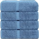 Chakir Turkish Linens 100% Cotton Premium Turkish Towels for Bathroom | 30'' x 60'' Large Bath Towels (4 Piece, Wedgewood)