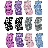 Gelante Womens Cute Fuzzy Socks Ultra Soft Fluffy Plush Gripper Non Skid Slip Hospital Slipper Grippy Cozy Socks 12Pairs!
