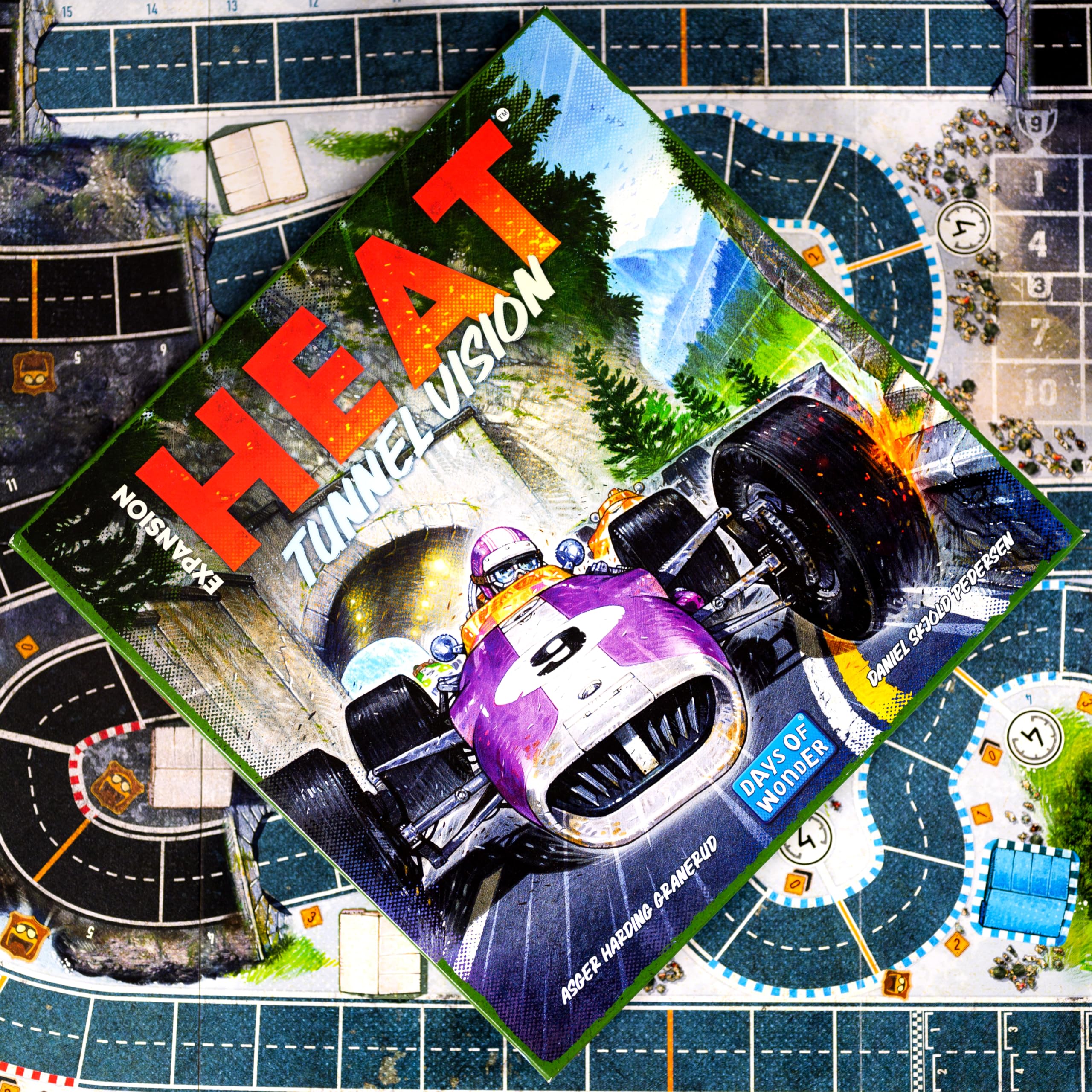 Asmodee Heat: Tunnel Vision Board Game Expansion - New Tracks, Championship Season & Front Wing Module, Racing Strategy Game for Kids & Adults, Ages 10+, 1-7 Players, 60 Min Playtime