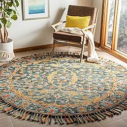 SAFAVIEH Aspen Collection 7' Round Olive / Rust