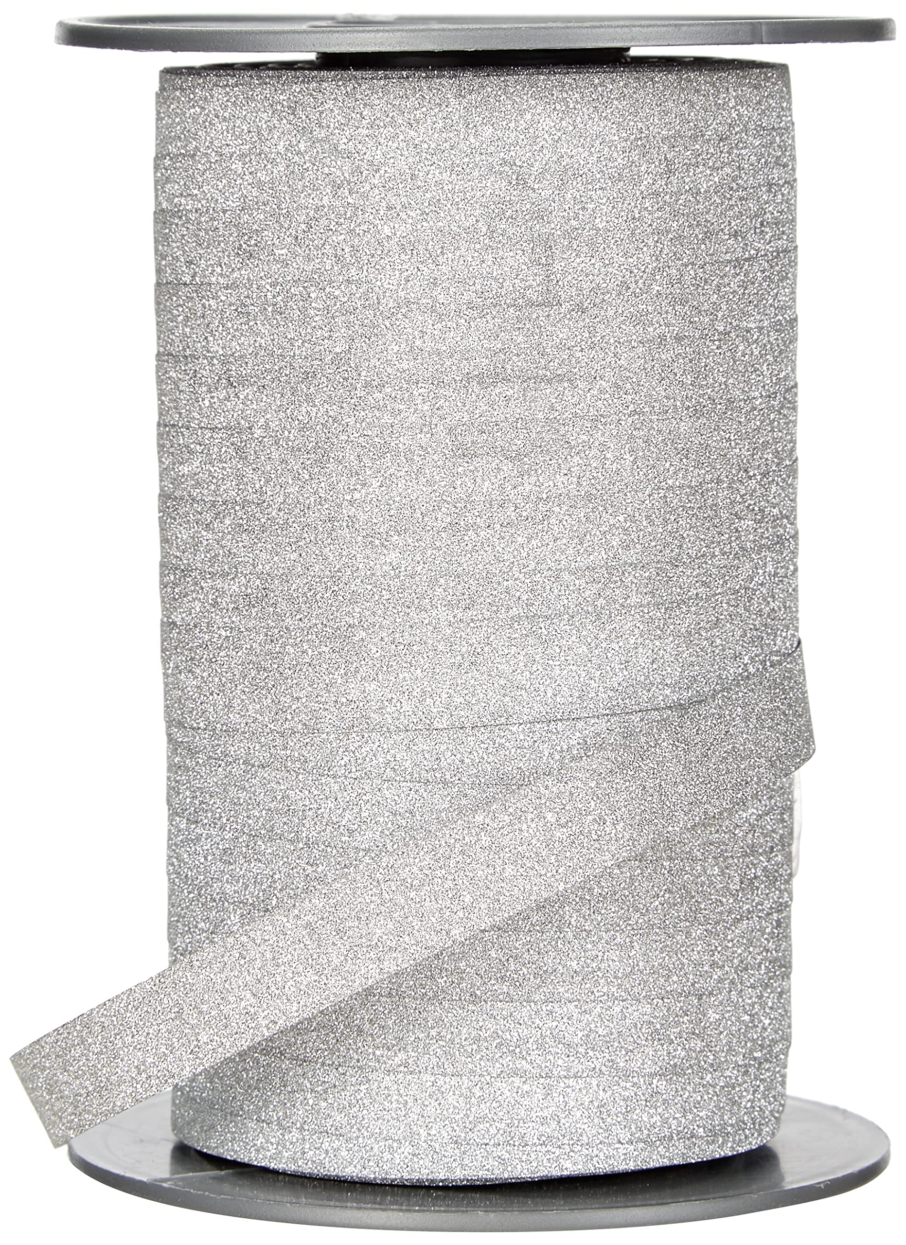 Prasent 100 m 10 mm Poly Glitter Polypropylen Ribbon, Silver