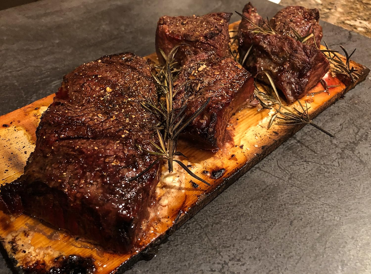 Beyond Salt and Pepper Cedar Grilling & Oven Planks PRE-Soaked Ready to USE | Gourmet Flavor Infused | Perfect Size for Salmon, Steak, Pizza | Open, Grill & Serve | 2 Pack Set … (Bourbon)