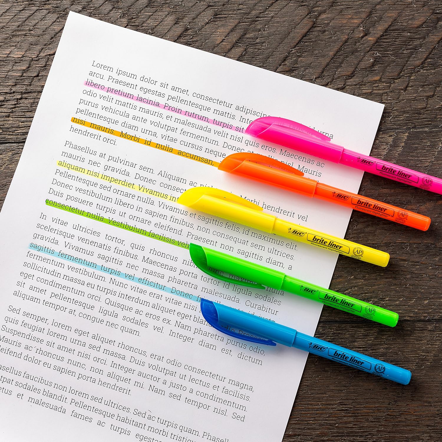 BIC Brite Liner Highlighter, Chisel Tip : Office Products