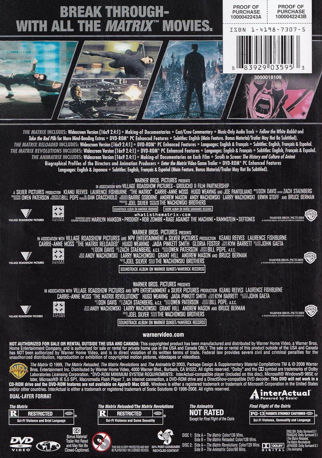 4 Film Favorites: The Matrix Collection (The Matrix / The Matrix