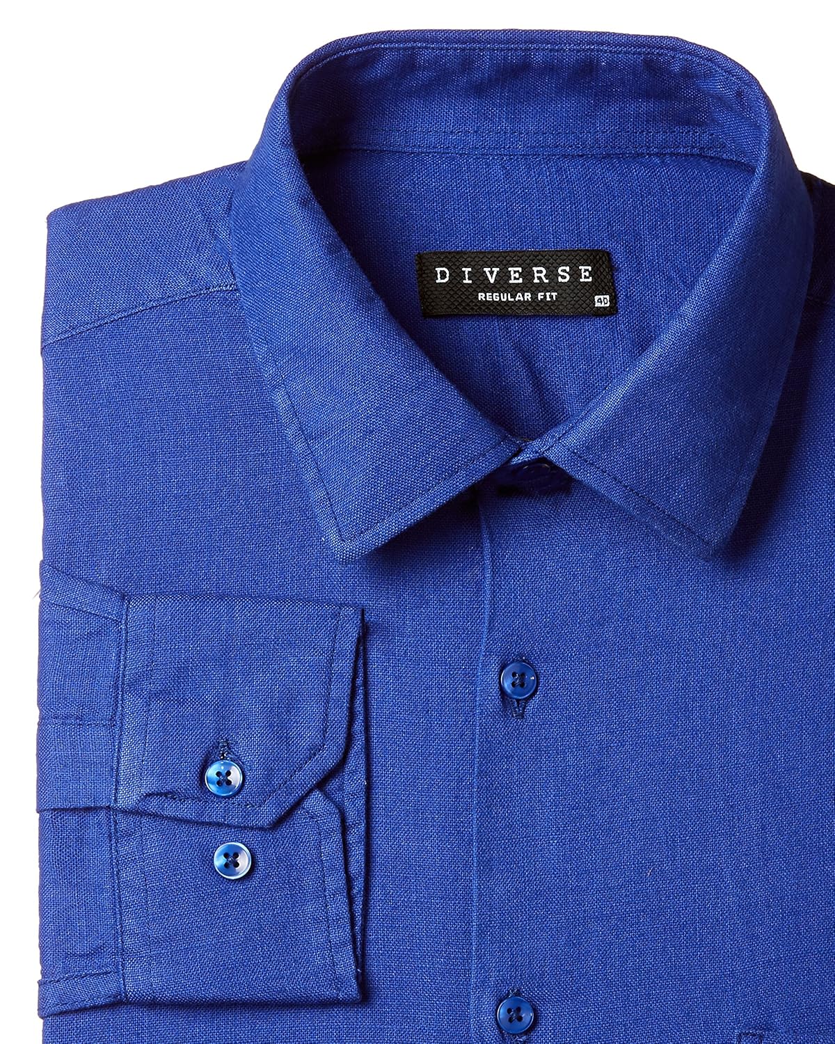 diverse men's solid regular fit cotton formal shirt