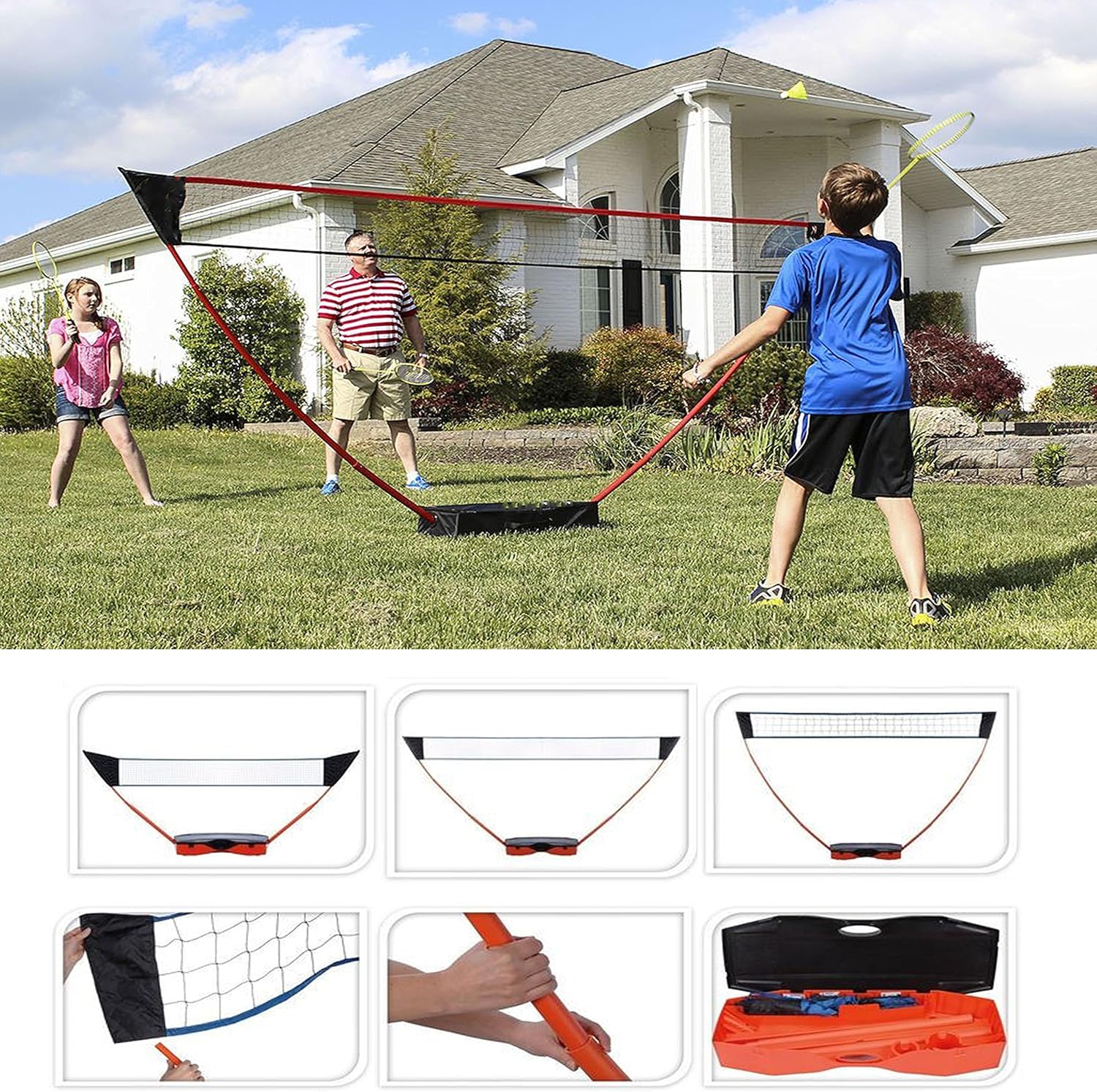 3 in 1 Multi Sports Portable Pop Up Post Net Volleyball Tennis